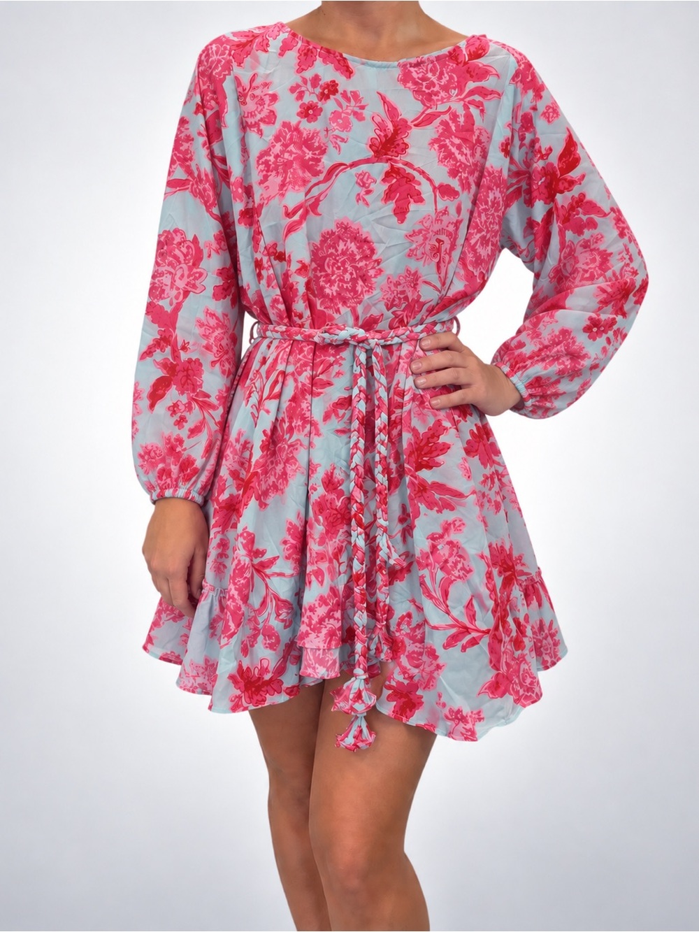 NWOT Boohoo Floral Godet Detail Skater Dress, US 4